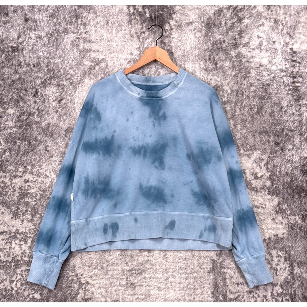 Faherty Sweatshirt Large Womens High Tide Tie Dye Pima Cotton Reversible - Picture 7 of 10